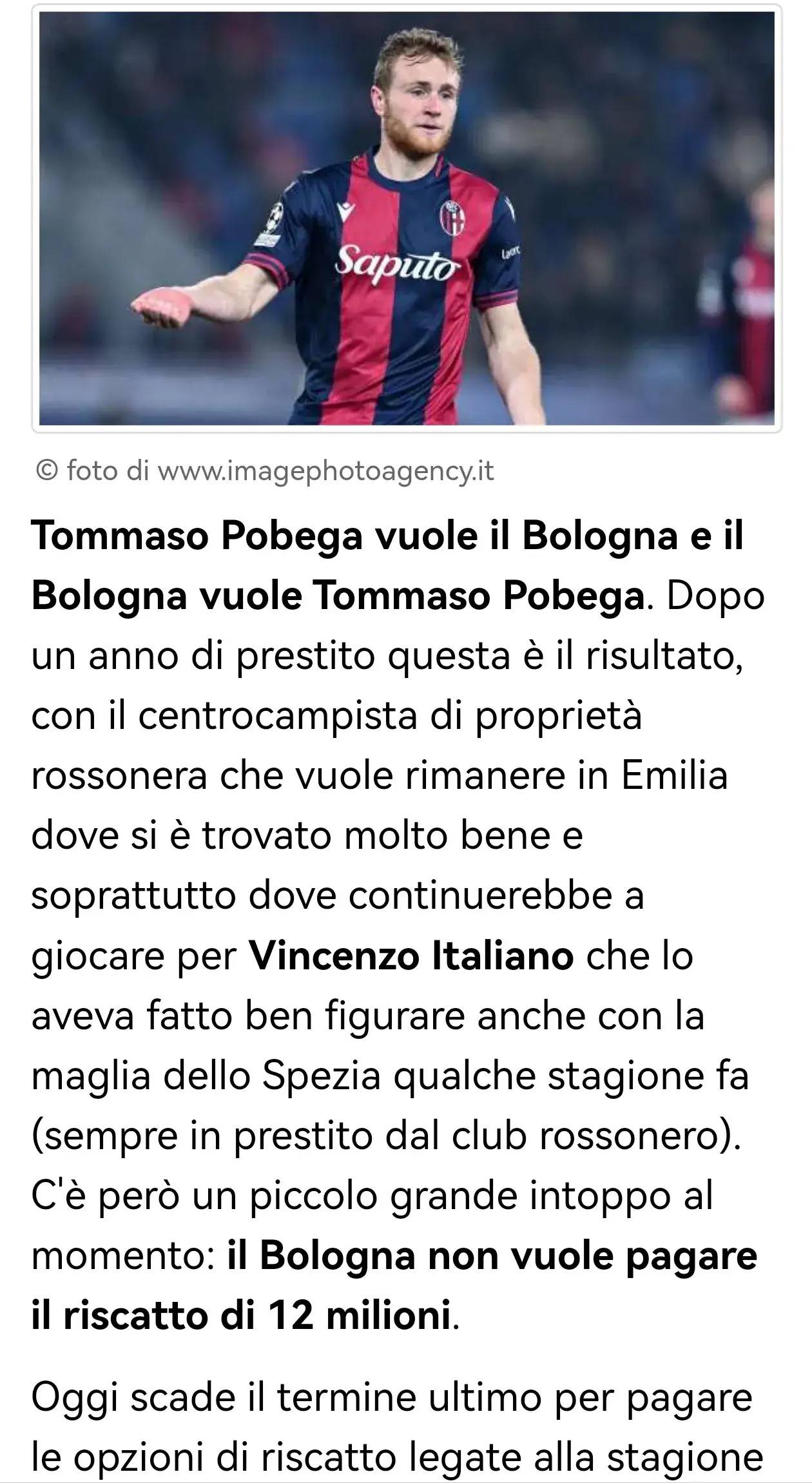 意甲媒体透露：米兰球员波贝加想去博洛尼亚，而博洛尼亚只想600-700万买下他(yi jia mei ti tou lu mi lan qiu yuan bo bei jia xiang qu bo luo ni ya er bo luo ni ya zhi xiang wan mai xia ta)